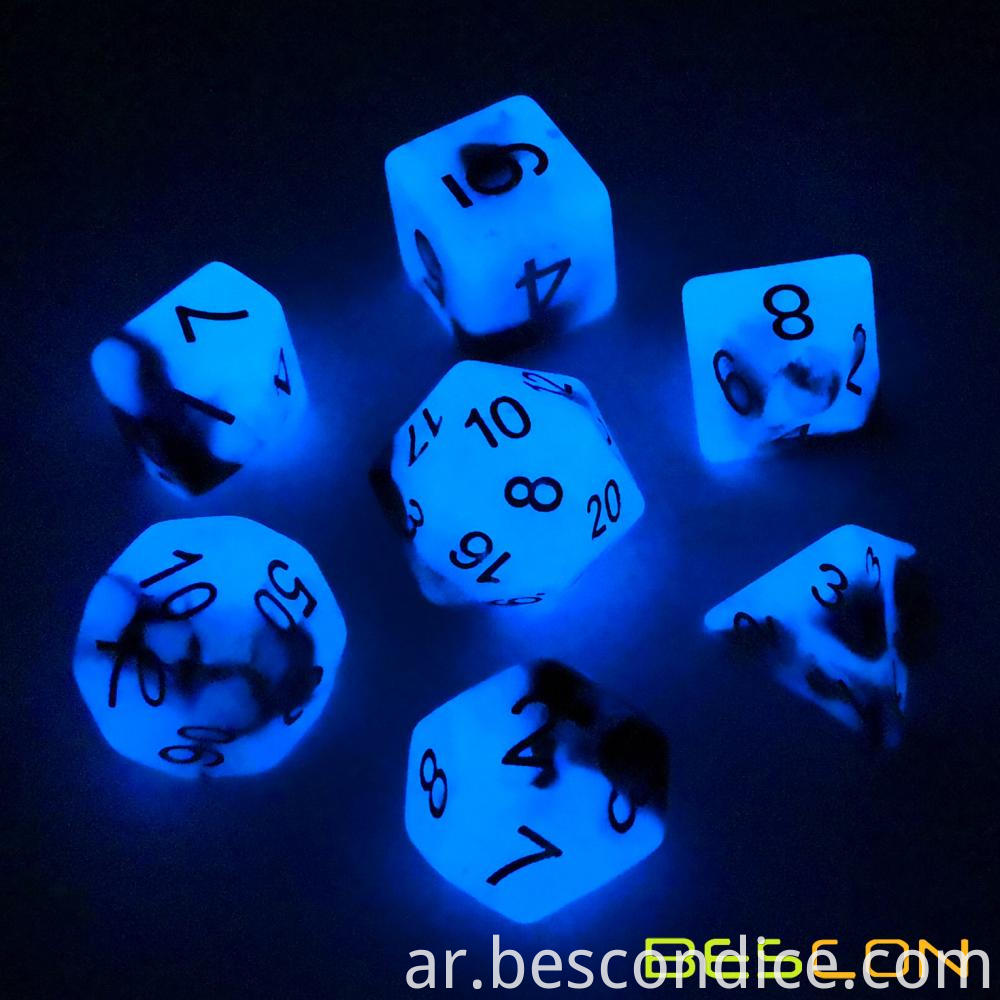 Blue Dawn Glow In The Dark Dnd Dice Set 3